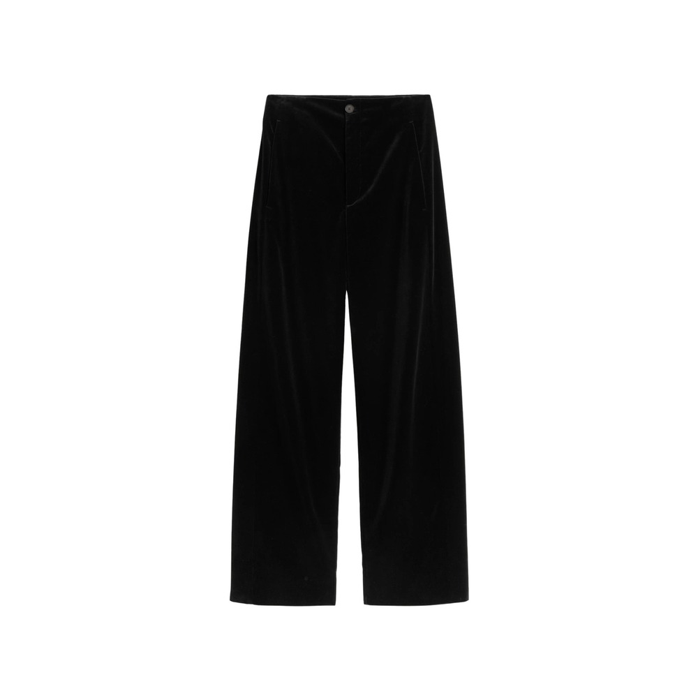 Soeur Celestin Black Velvet Straight Leg Trousers Pants Noir NWT $550 Size 34